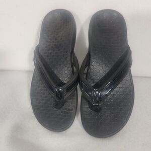VIONIC Black Comfort Arch Support Thongs Flats Flip Flops shoes sandlas US 8
